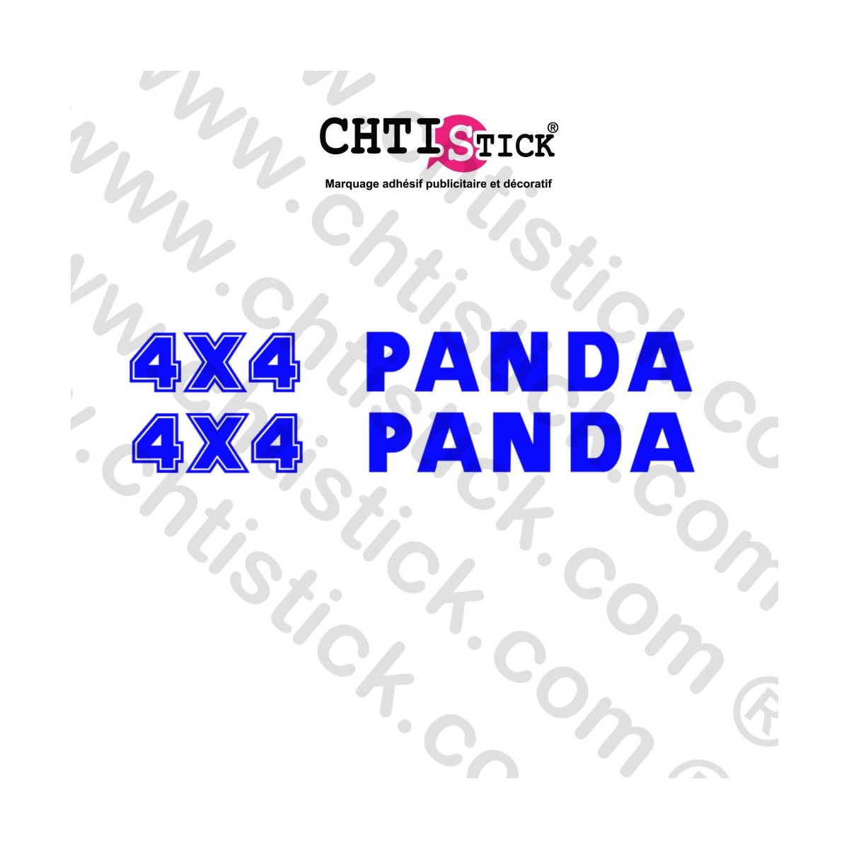 2 Stickers 4x4 PANDA pour porte