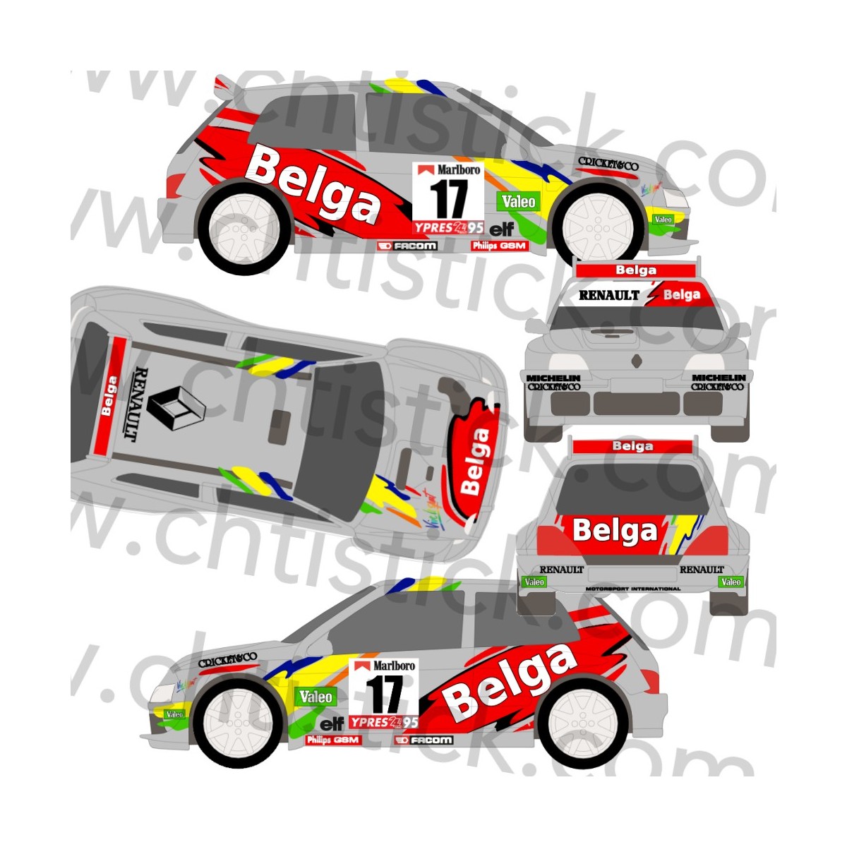 Kit déco clio maxi BELGA YPRES 95