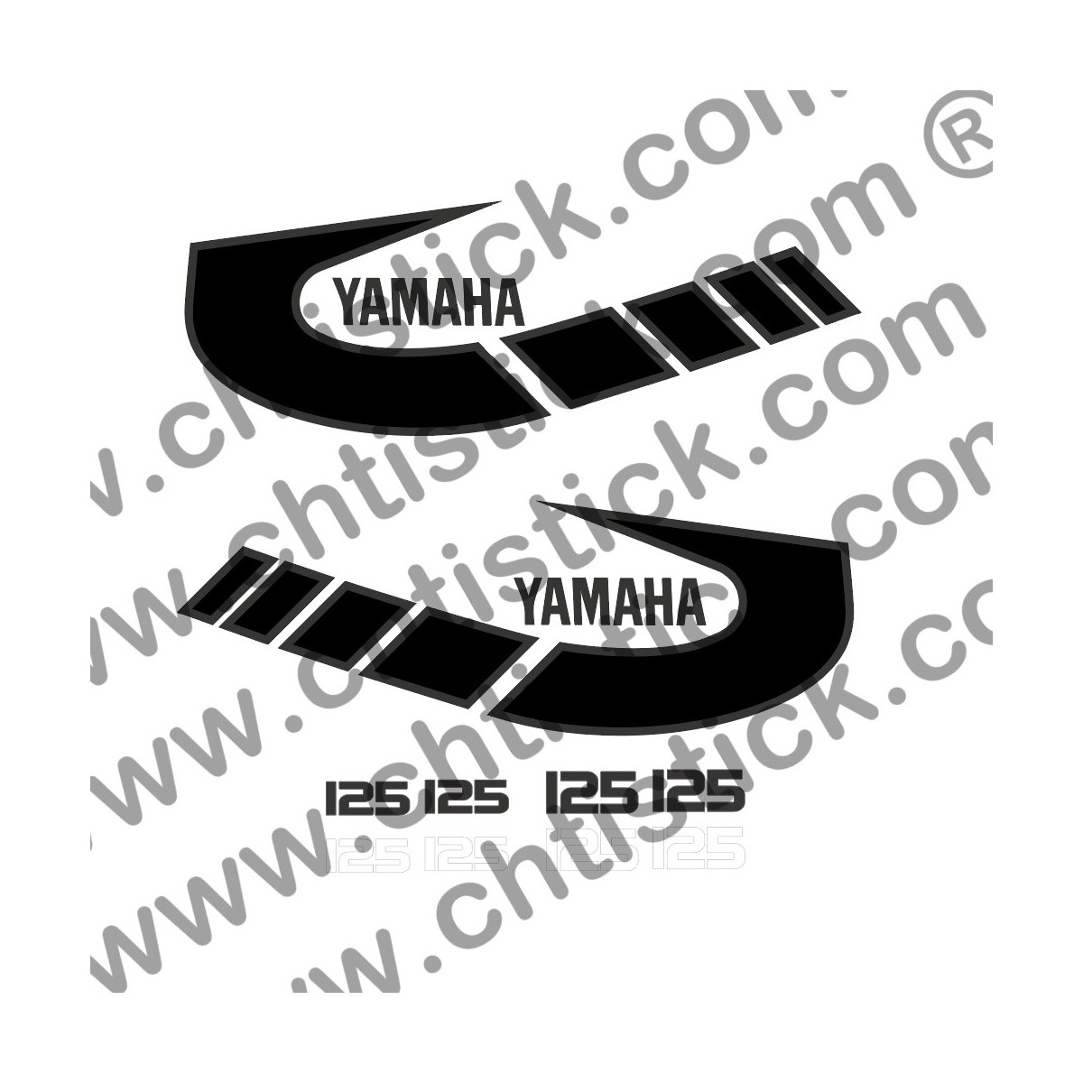 STICKERS YAMAHA 125 TY NOIR GRIS