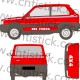 Kit autocollant fiat panda val d'isere 1 Rouge