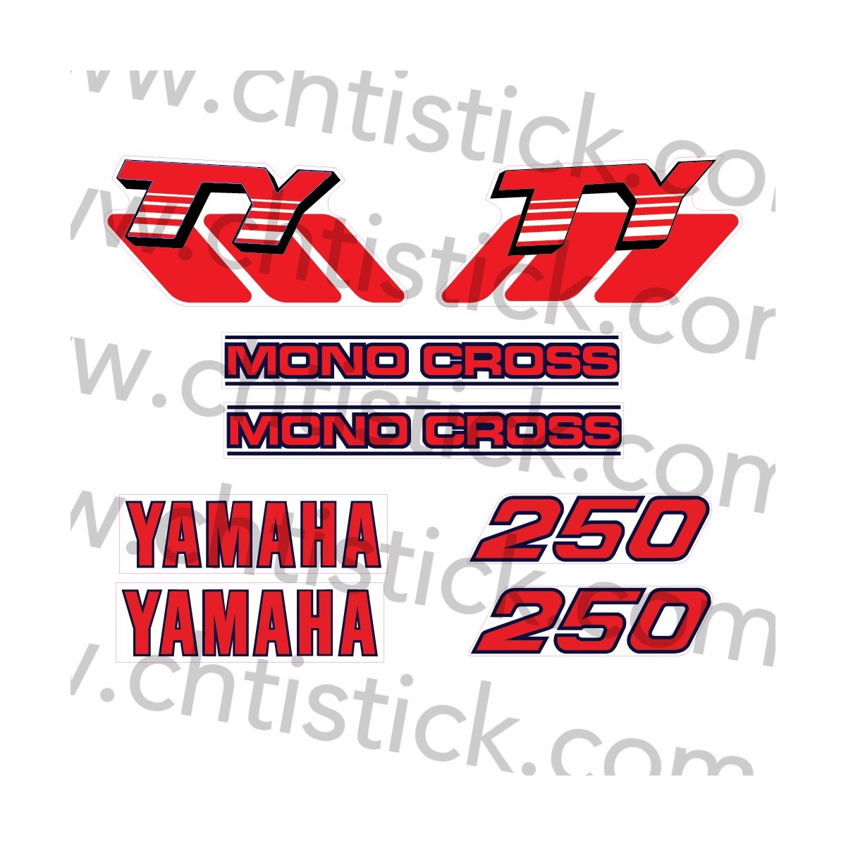 STICKERS YAMAHA 250 TY 59N 1988 Réservoir Métal
