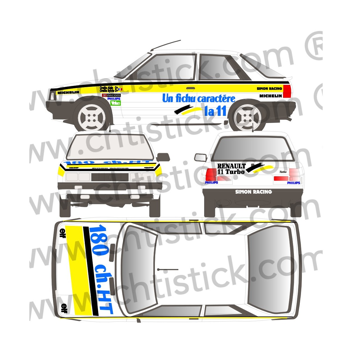 chtistick KIT DECO RALLYE R11 PERSONNALISE