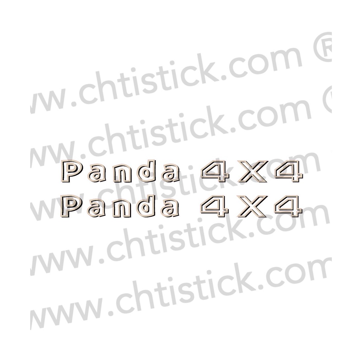 Stickers Panda 4x4 relief