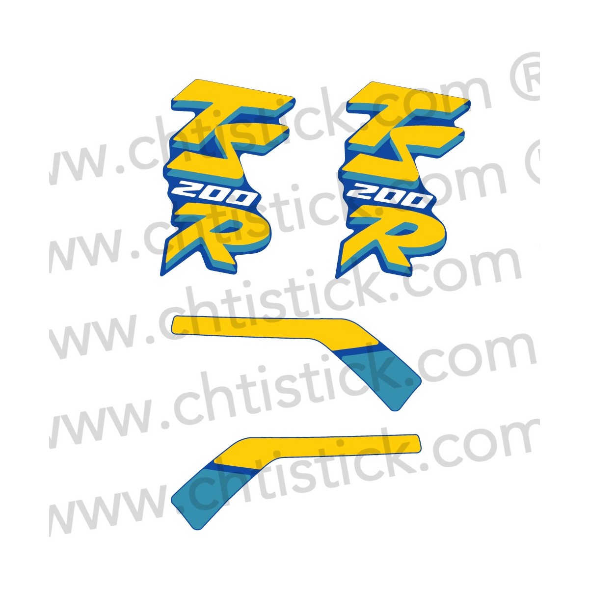 Stickers moto Suzuki 200 TSR 1991 Bleu
