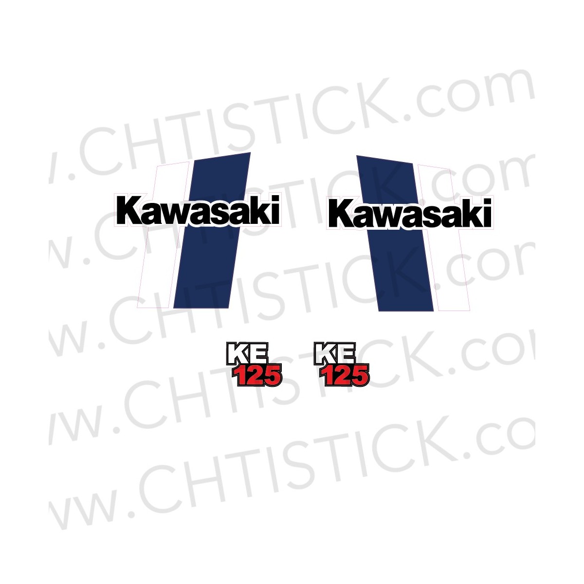 Stickers moto Kawasaki KE125 1980