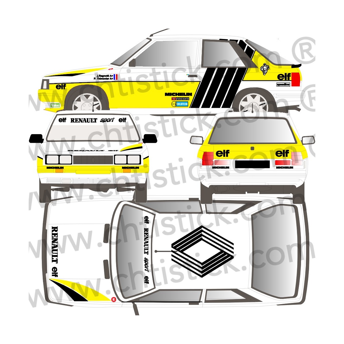Kit déco Rallye R11 Portugal 87