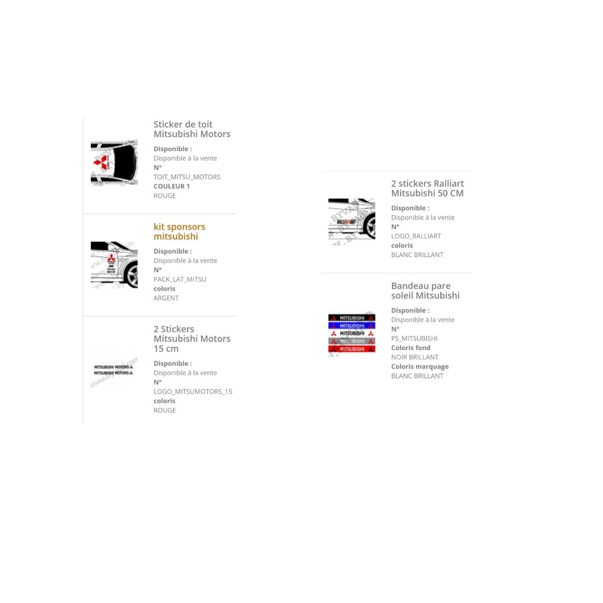 chtistick Commande client Mitsubishi