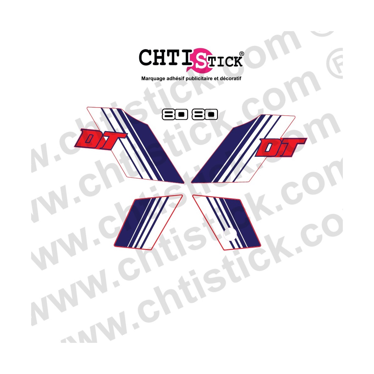 Kit stickers Moto YAMAHA 80 DTMX 1980 a 1982 BB