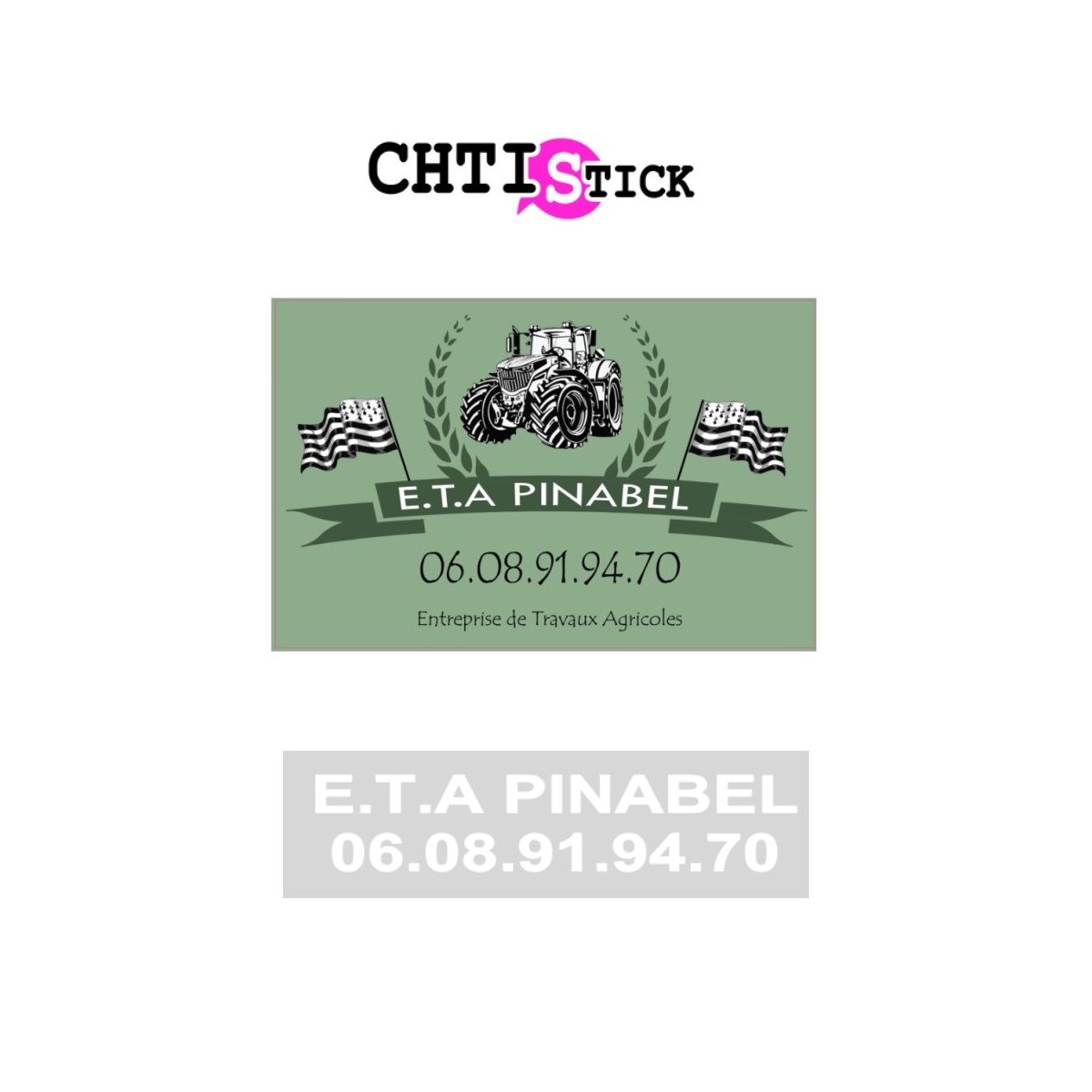 AUTOCOLLANTS TRACTEURS LETTRAGE 