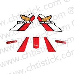 chtistick KIT AUTOCOLLANT HONDA XL 125S 1985 BLANC ROUGE