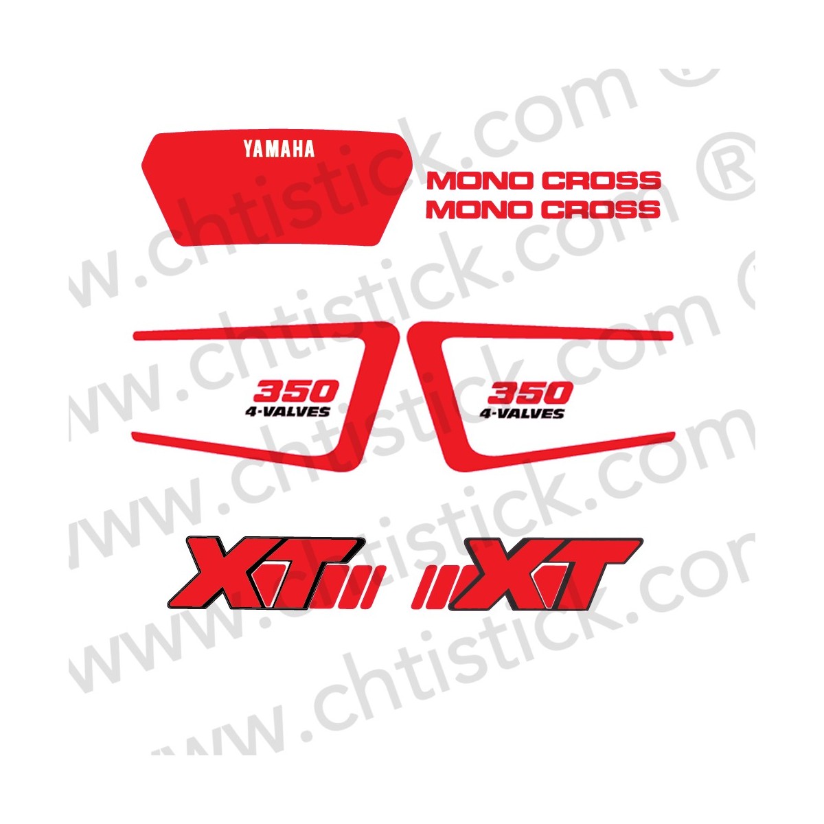 Déco Moto Yamaha 350 XT Blanche