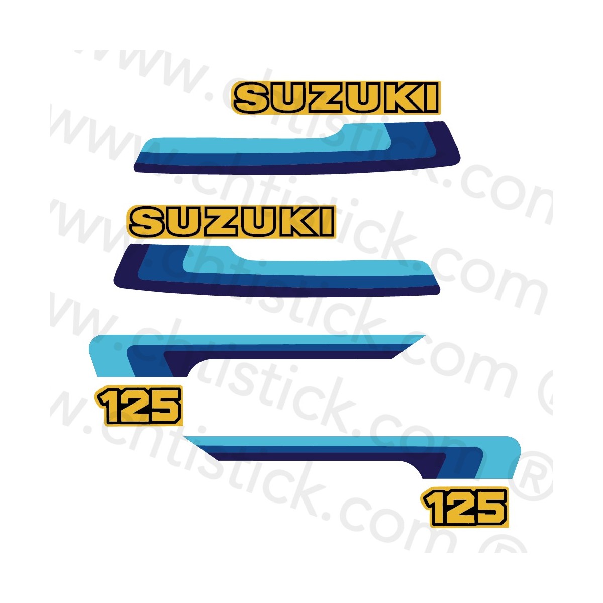 Stickers moto Suzuki 125 RM 1980