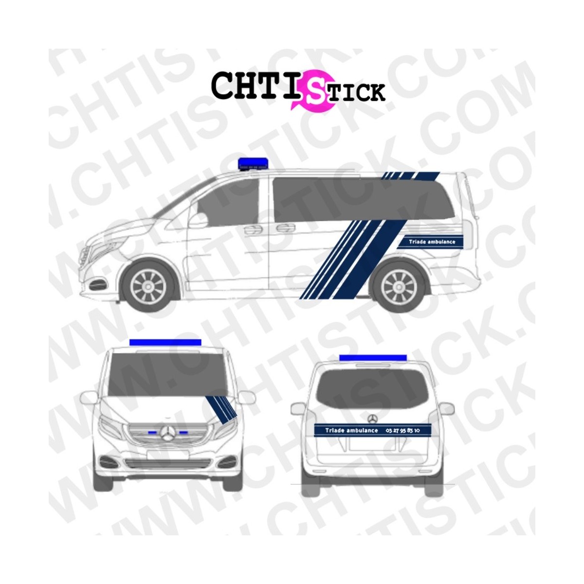chtistick Flocage ambulance personnalisé