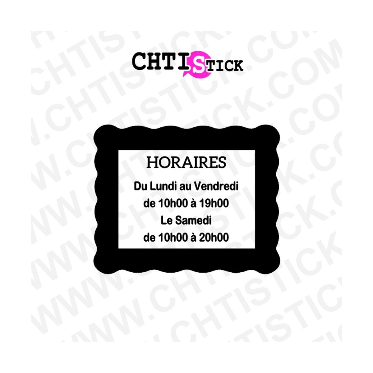 Autocollant horaires d'ouverture