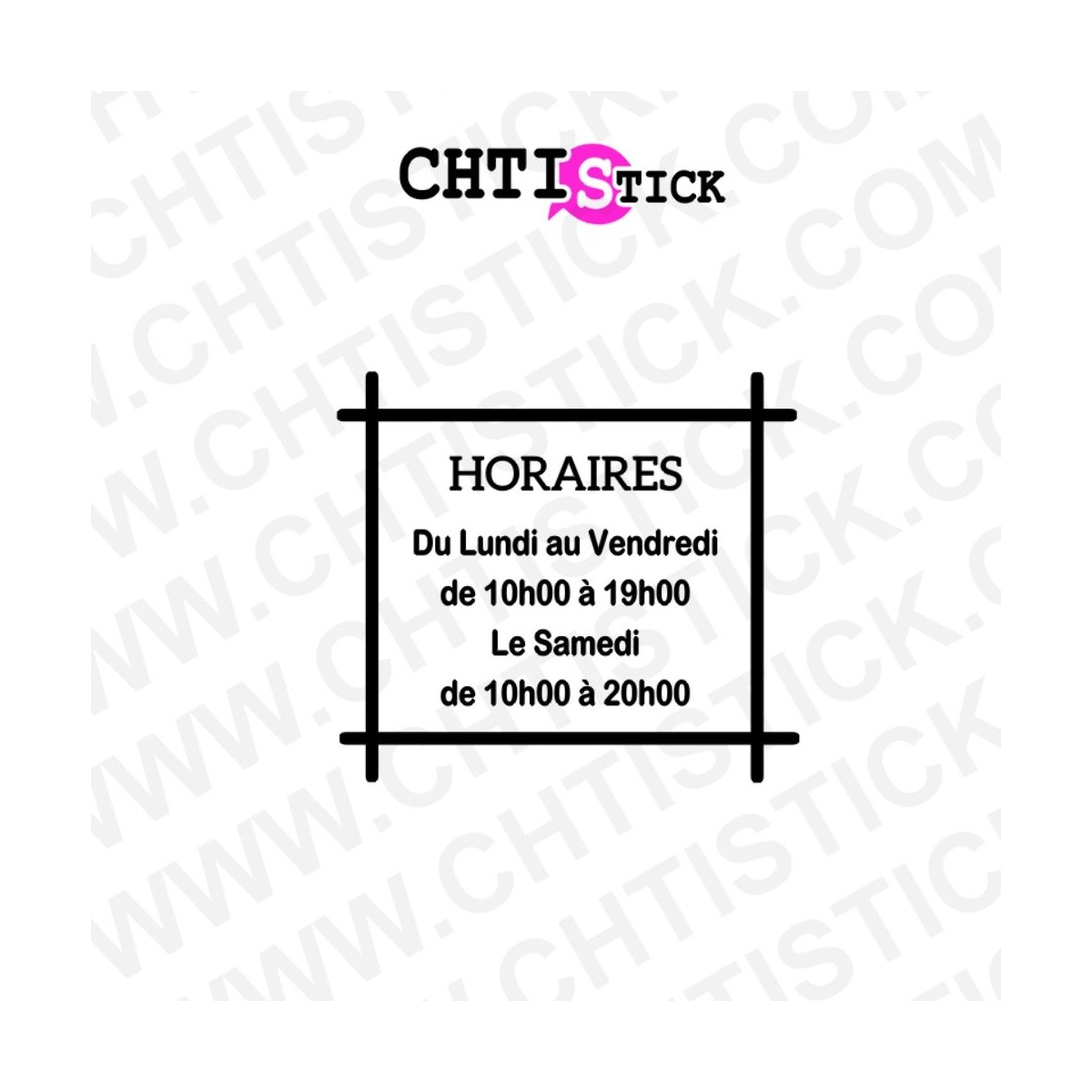 Autocollant horaires magasin