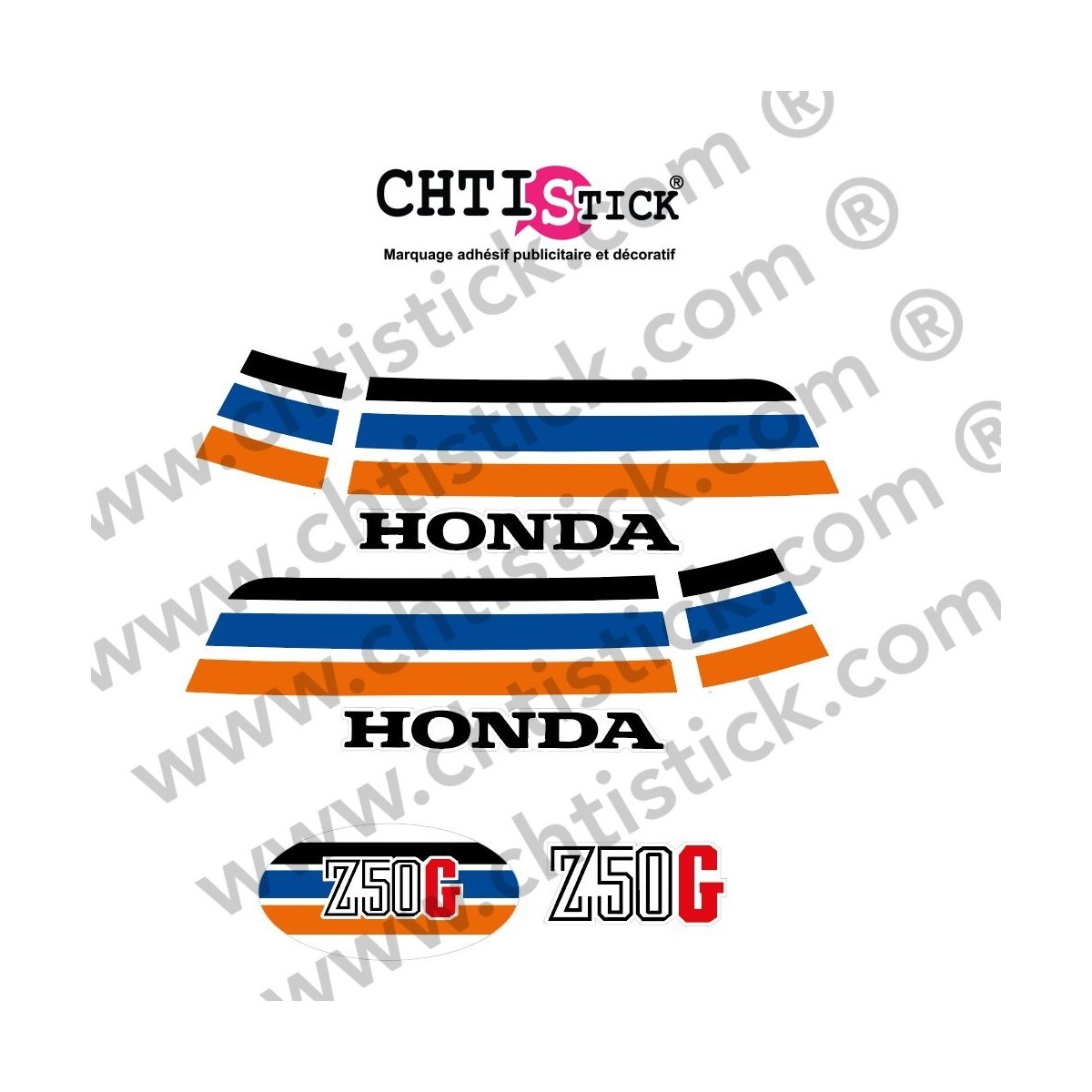 KIT AUTOCOLLANT HONDA Z50G Blanc