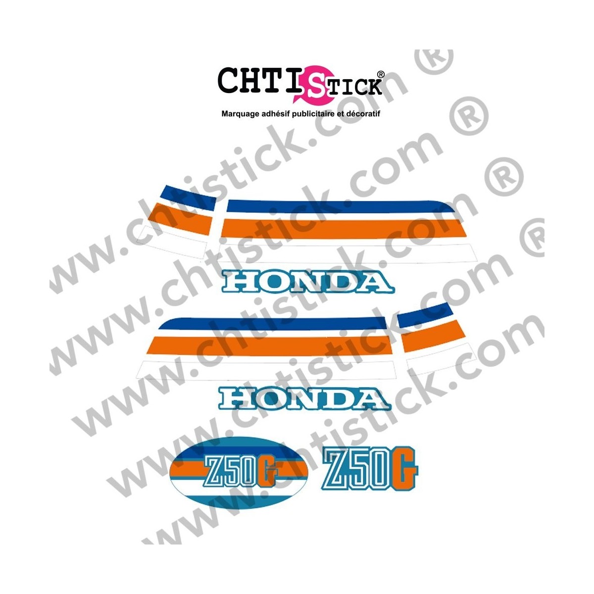 KIT AUTOCOLLANT HONDA Z50G Bleu