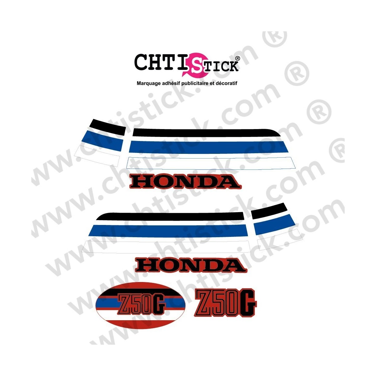 KIT AUTOCOLLANT HONDA Z50G Rouge