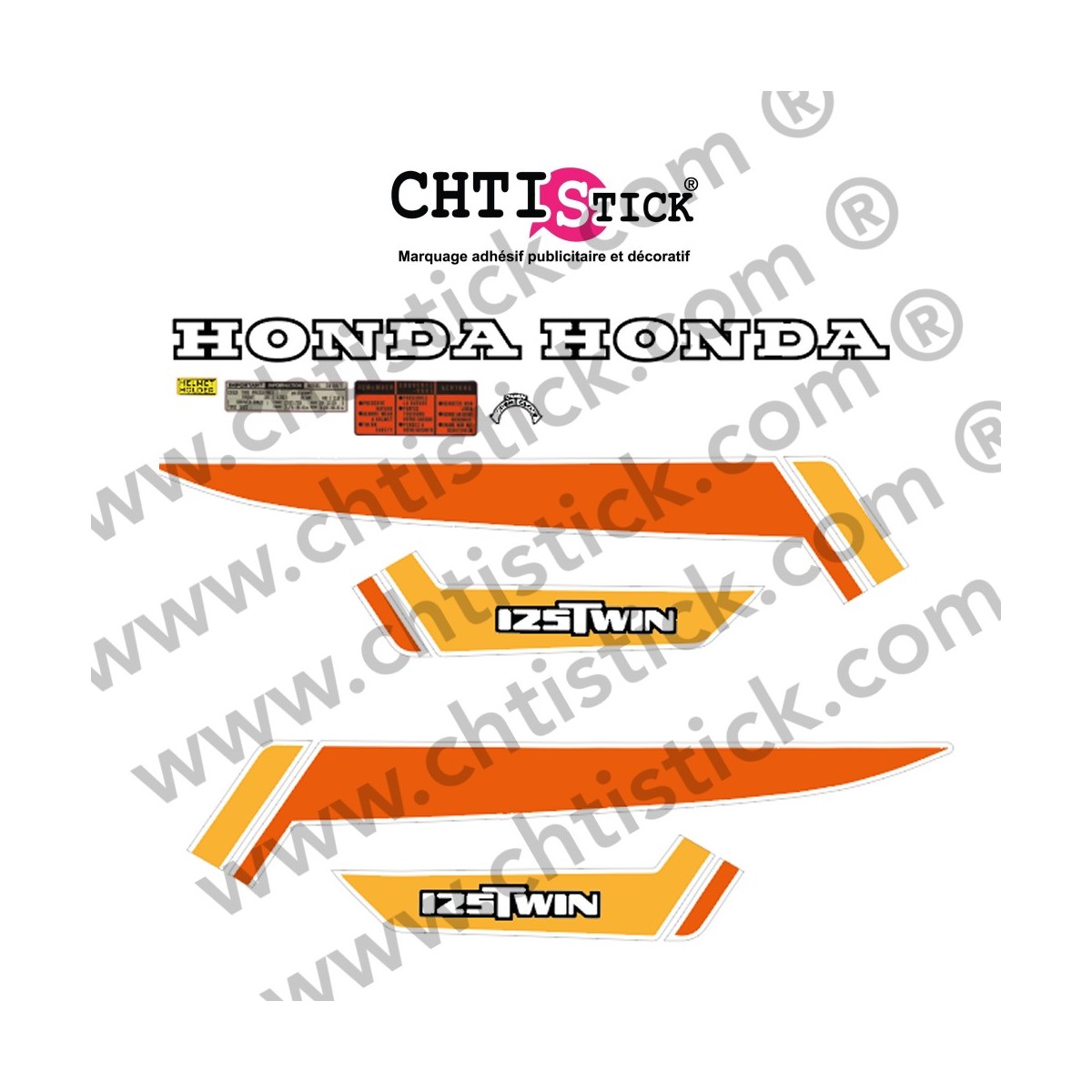 KIT HONDA 125 TWIN T2 Grise