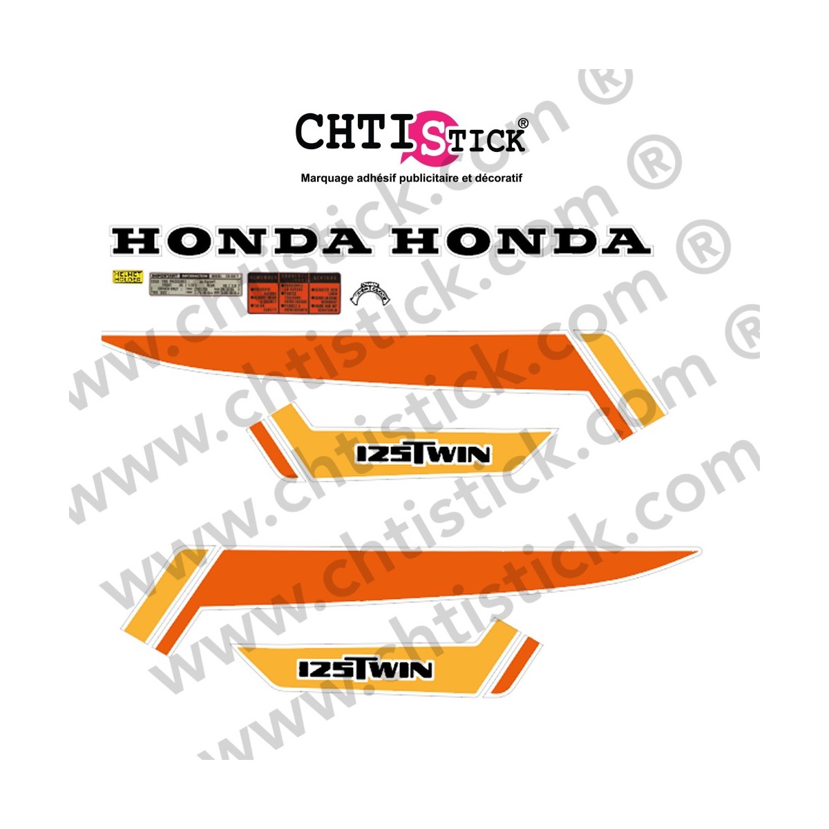 KIT HONDA 125 TWIN T2 Rouge