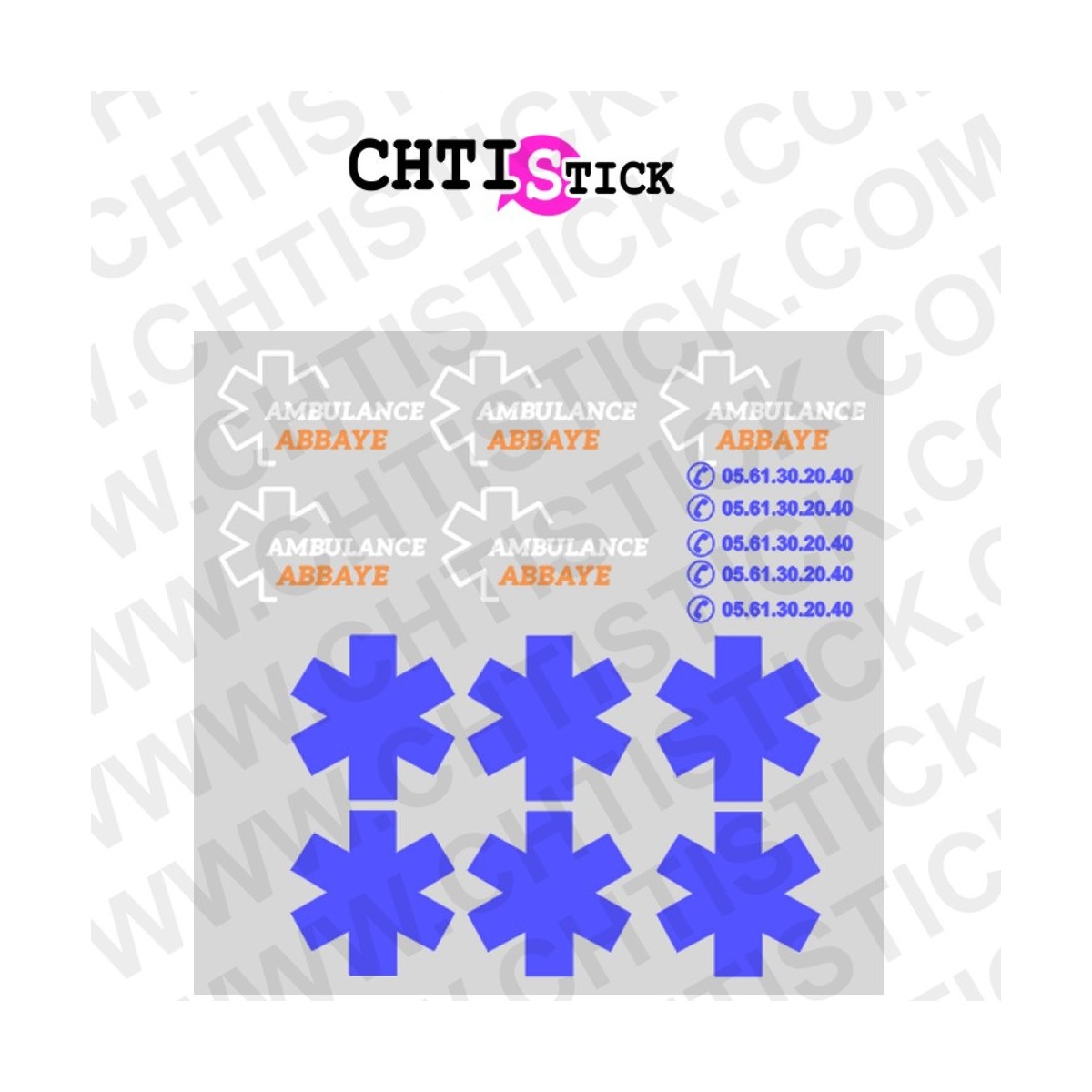 chtistick FLOCAGE PERSONNALISE AMBULANCE