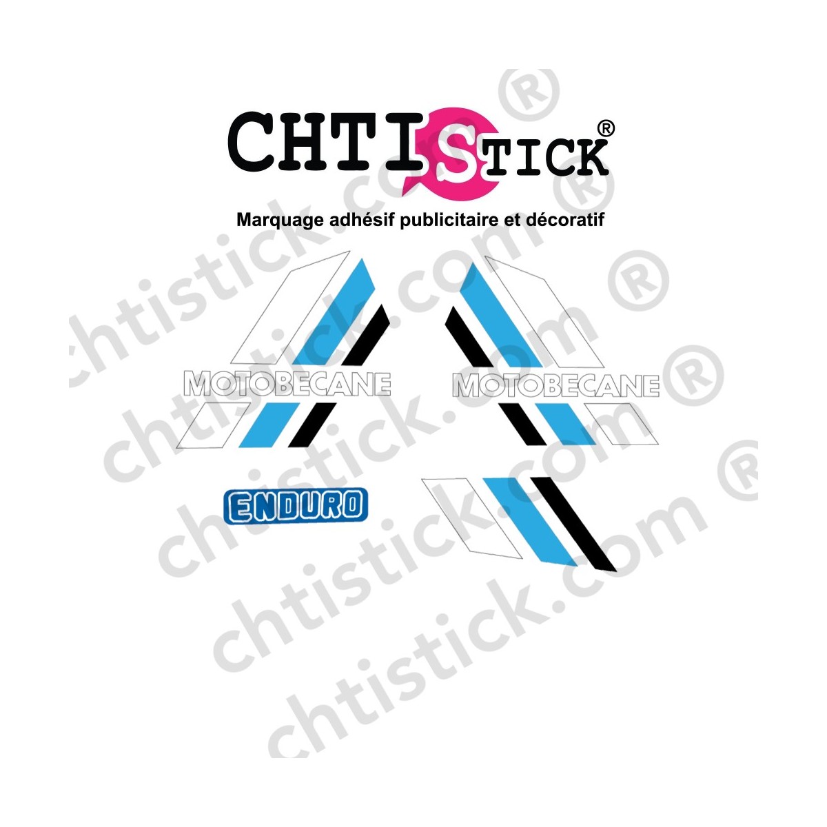 Kit Stickers Motobécane M50 EV Phase 3 Bleu