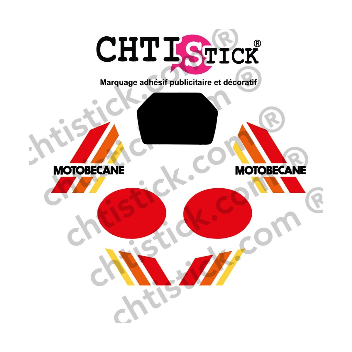 chtistick Kit Stickers Motobécane M50 EW Blanche