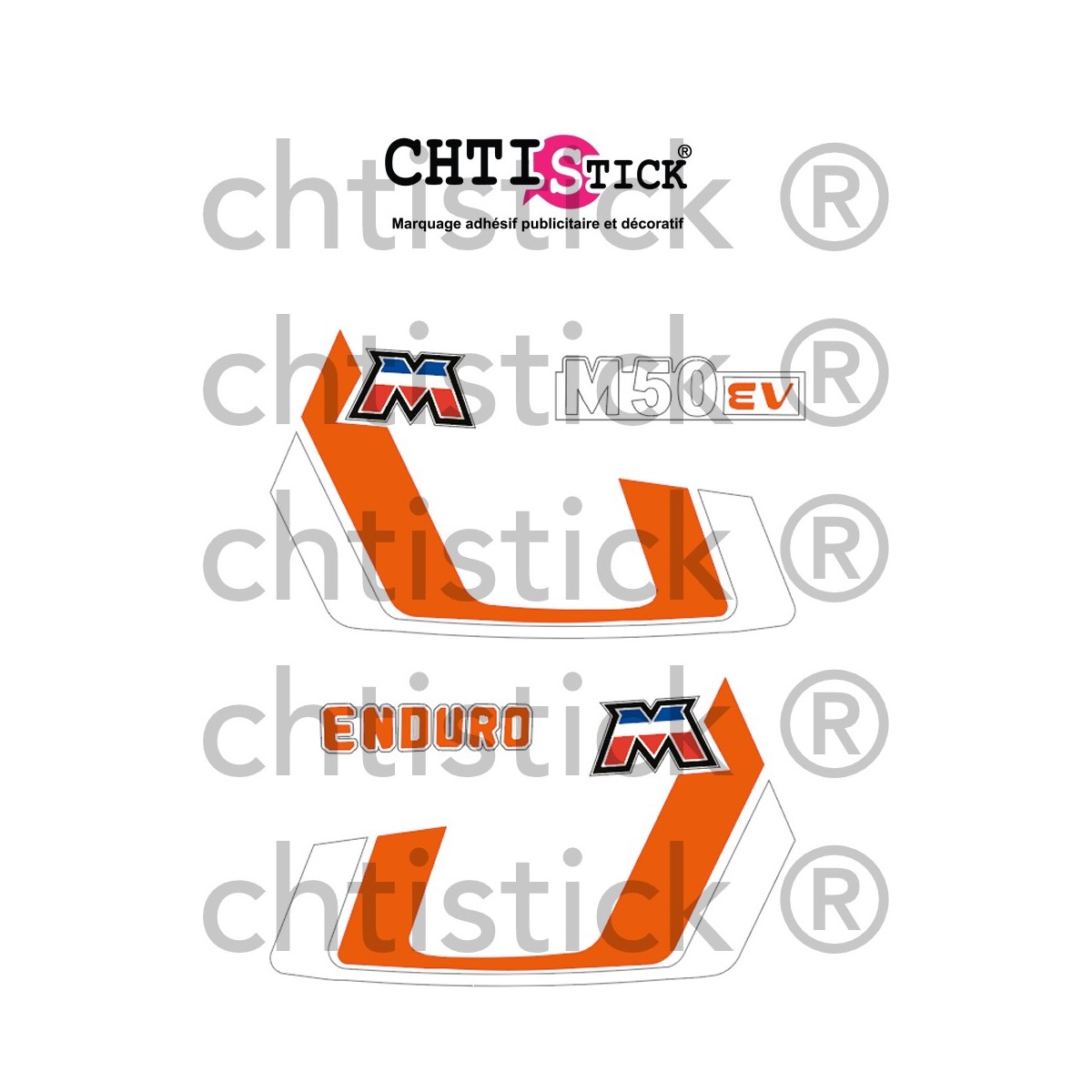 Kit Stickers Motobécane M50 EV Phase 2 BLEUE