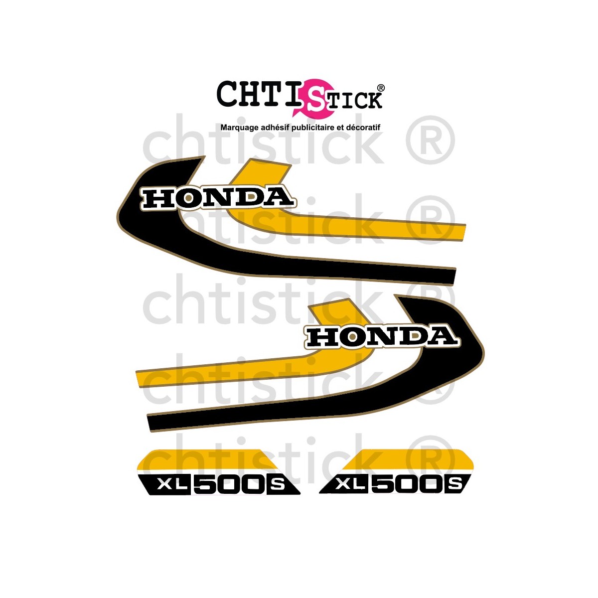 AUTOCOLLANT HONDA 500 XLS 79 ROUGE