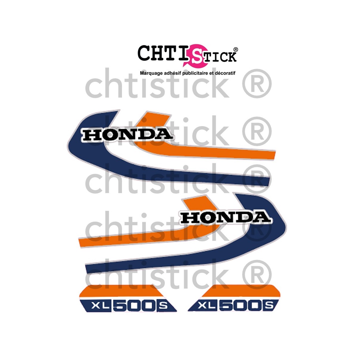 AUTOCOLLANT HONDA 500 XLS 79 BLANCHE