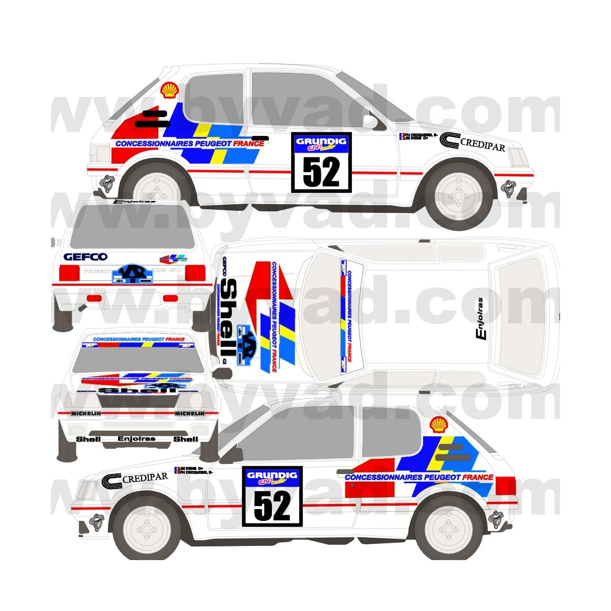 Kit déco Peugeot 205 IVENS VAR 88