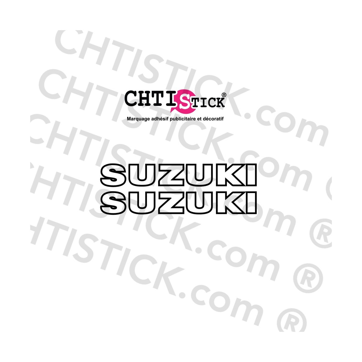 Deux stickers SUZUKI 9 cm coloris au choix