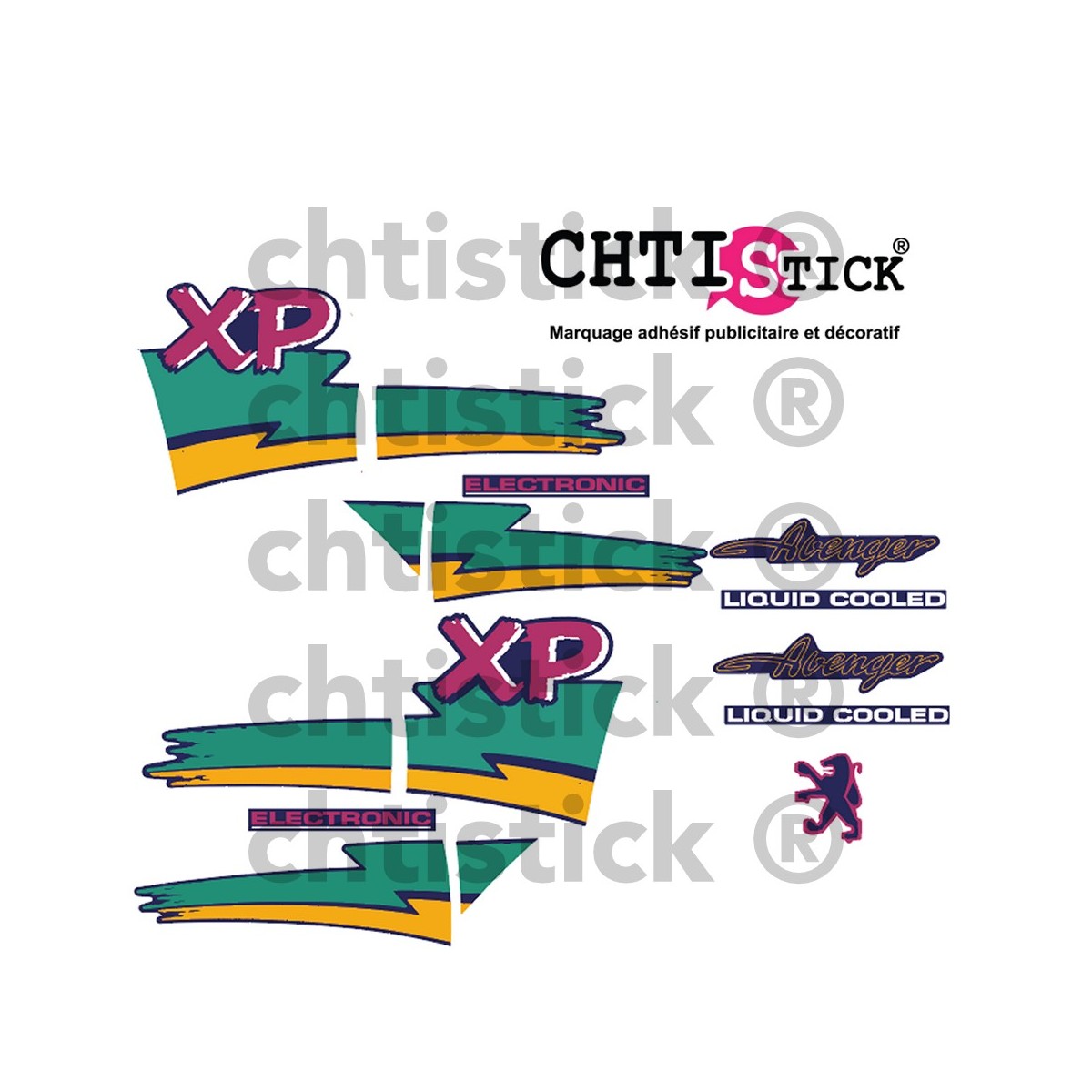 Stickers Peugeot 50 XP Avenger Violette