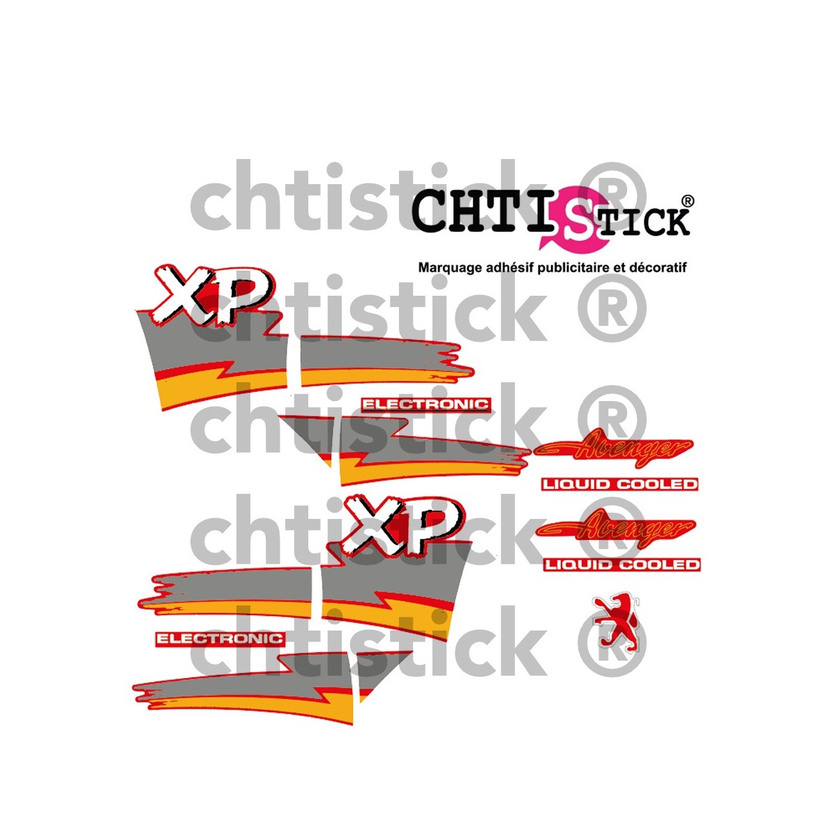 Stickers Peugeot 50 XP Avenger Rouge