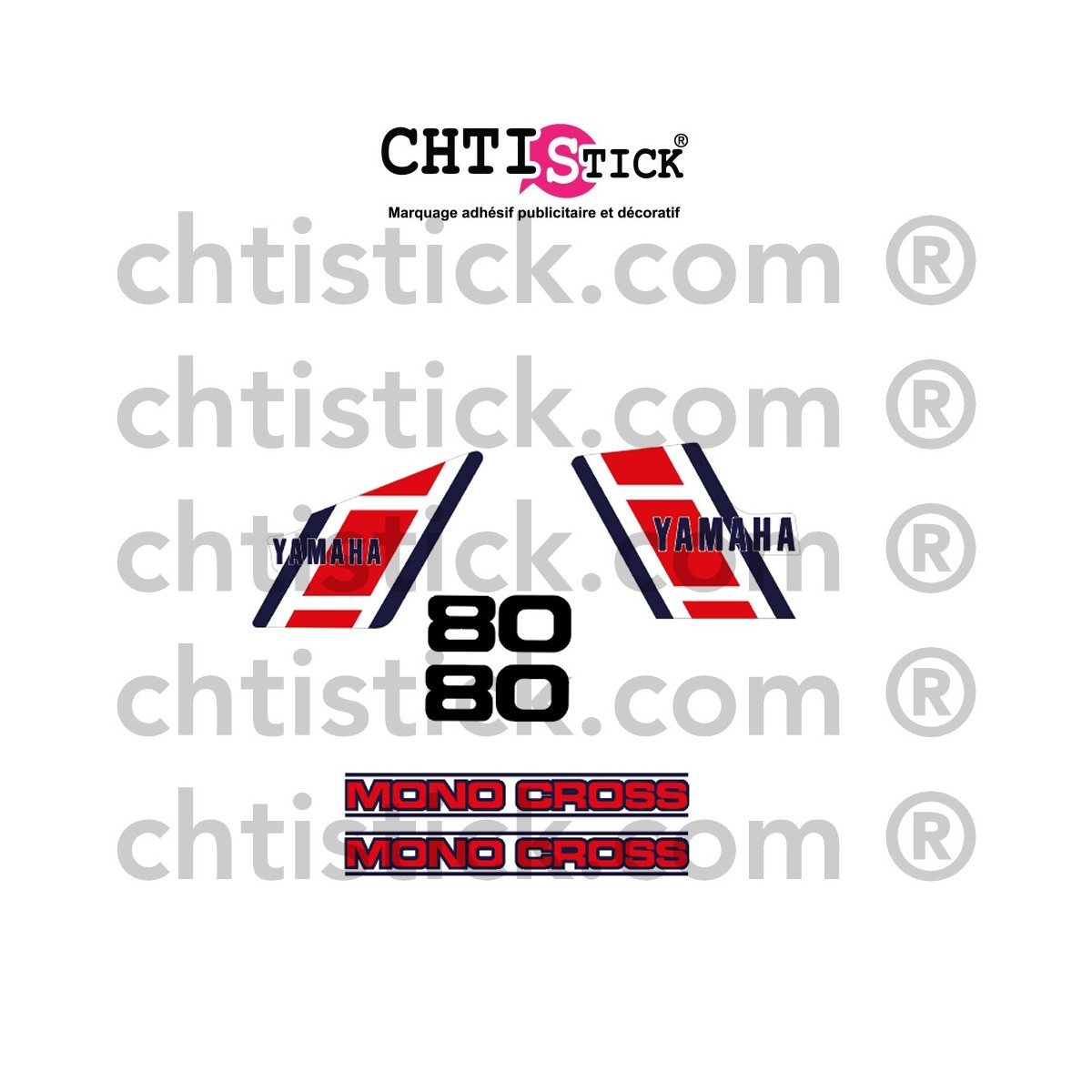 KIT AUTOCOLLANTS YAMAHA 80 YZ 1982
