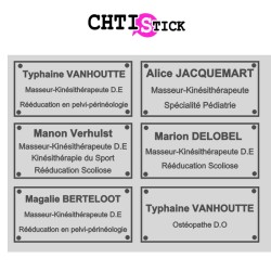 6 Autocollants sans fond type plaque médicale