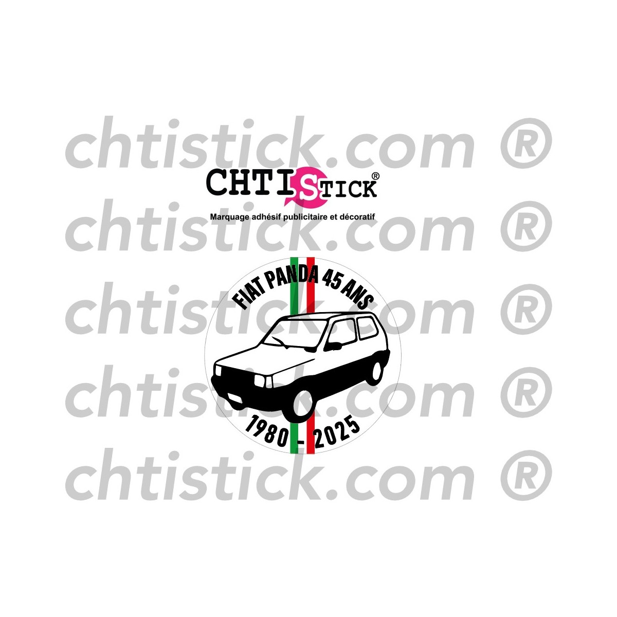 AUTOCOLLANTS FIAT PANDA 45 ANS