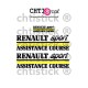 TROIS STICKERS ASSISTANCE COURSE RENAULT SPORT