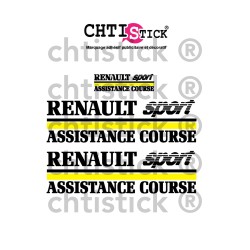 TROIS STICKERS ASSISTANCE COURSE RENAULT SPORT