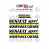 TROIS STICKERS ASSISTANCE COURSE RENAULT SPORT