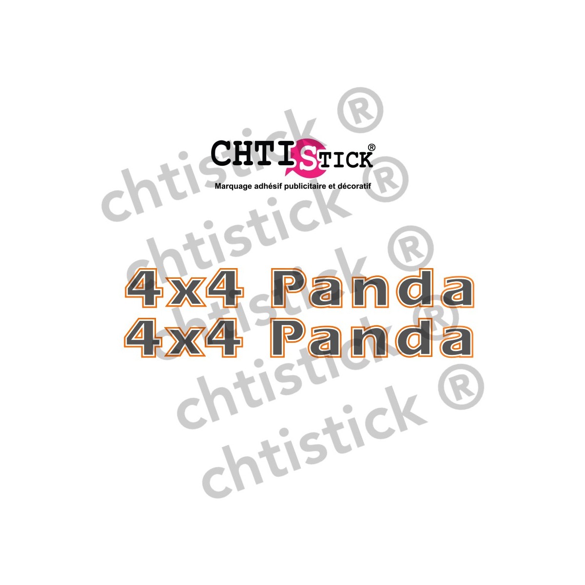 Stickers 4x4 Panda type Mk2 GRIS ORANGE