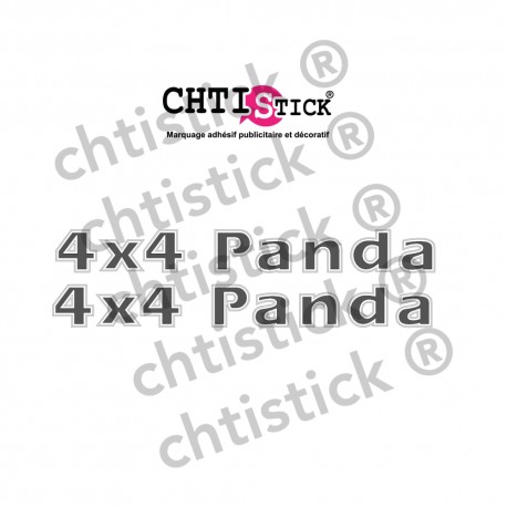 Stickers 4x4 Panda type Mk2 GRIS BLANC