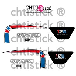 Stickers moto Suzuki 125 TS 1978 MOTO ROUGE