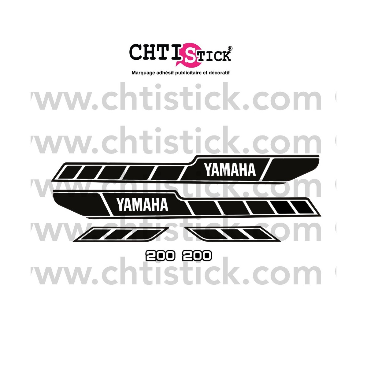KIT AUTOCOLLANTS MOTO YAMAHA 200 RDX 78 NOIR