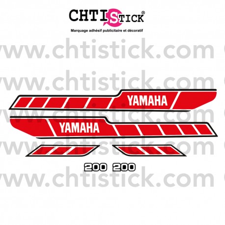 KIT AUTOCOLLANTS MOTO YAMAHA 200 RDX 78 ROUGE