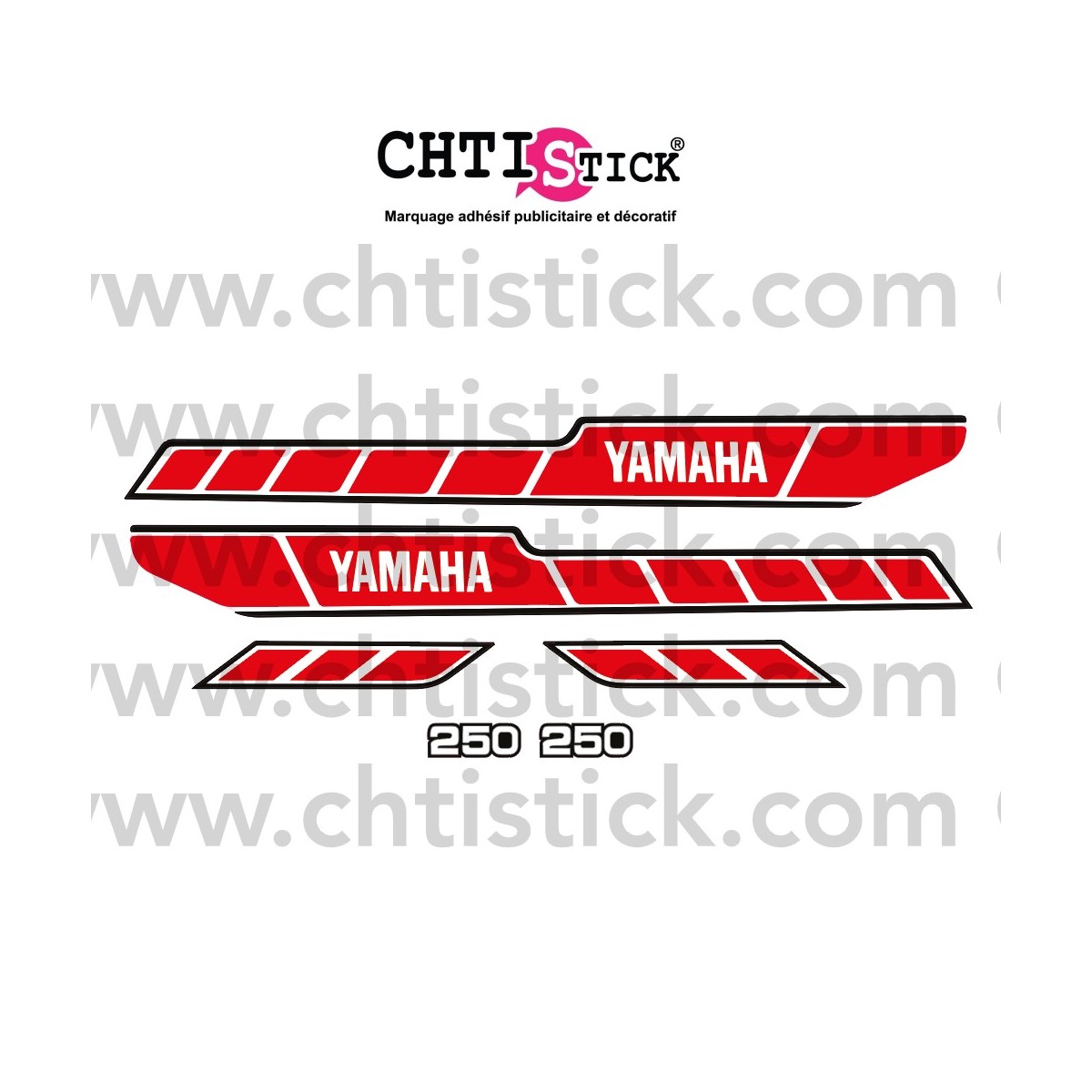 KIT AUTOCOLLANTS MOTO YAMAHA 250 RDX 78 ROUGE