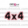 Sticker 4x4 PANDA capot lisere