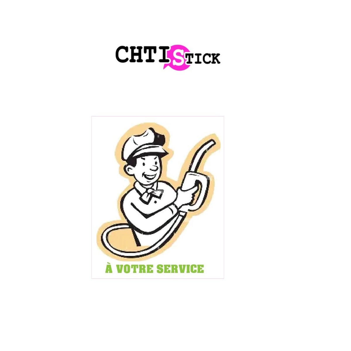 AUTOCOLLANT POMPISTE AVEC FOND