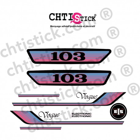 Kit autocollants Peugeot 103 Vogue Rose