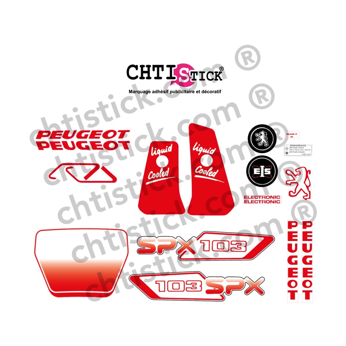 Autocollants Peugeot 103 SPX LC